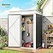 Outsunny Metall Gerätehaus 1,36m² 161 x 95 x 181cm Geräteschuppen mit Pultdach Fundament verstellbare Regale Abschließbarer Tür wetterfest Gartenhaus Outdoor Garten Schuppen für Außenbereich