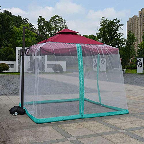 DCYEQRQ Outdoor Garden Umbrella Table Screen Parasol Mosquito Net - Polyester Mesh Screen Fits 10-11FT Umbrellas and Patio Tables 335 × 230Cm