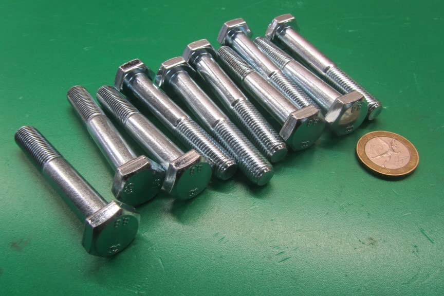 Class 8.8 Zinc Steel Bolts PT M10 x 1.25 mm x 65 mm Long 10 pcs