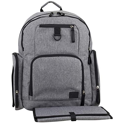 BODHI Mochila multifuncional para bebês com trocador removível, unissex, para mães e pais, Cambraia cinza média, One Size