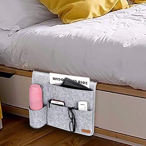 Organizador Mandos a Distancia, Bolsillo Cama, Organizador para sofá, para Control Remoto, Anteojos, iPad, Computadora portátil, Botella, para Dormitorio, Sala de Estar, Sofá