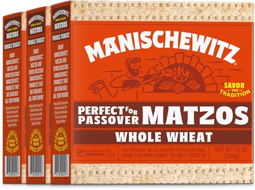 Manischewitz 00050128 Passover Whole Wheat Matzo 10 Oz (3 Pack) Thin cover