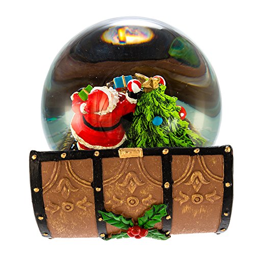 Kurt S. Adler J3259 100mm Wind-Up Musical Santa Water Globe in Treasure Chest