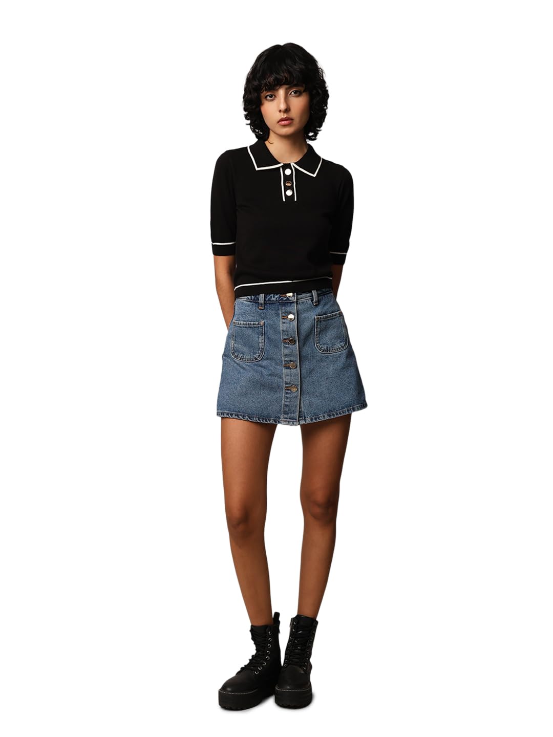 only Women's Solid Regular Fit T-Shirt-picture-17