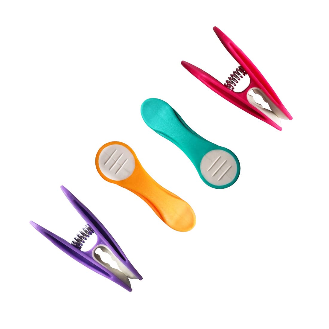 96 Wäscheklammern Soft Grip Softgrip Soft Touch Softtouch und 1 Wäscheklammerbeutel (24xLila, 24xTürkis, 24xGelb, 24xPink, 1xLila)