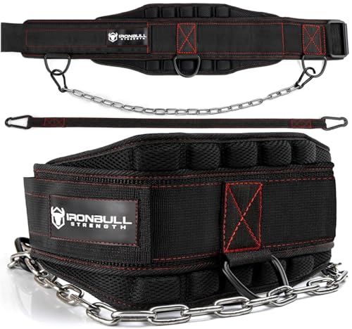 Advanced Dip Belt V2 – Heavy-Duty Weighted Belt with Reinforced Back, Chain & Nylon Strap – 3-Point Anchor D-Rings for Dips, Pull-Ups, Squats & More