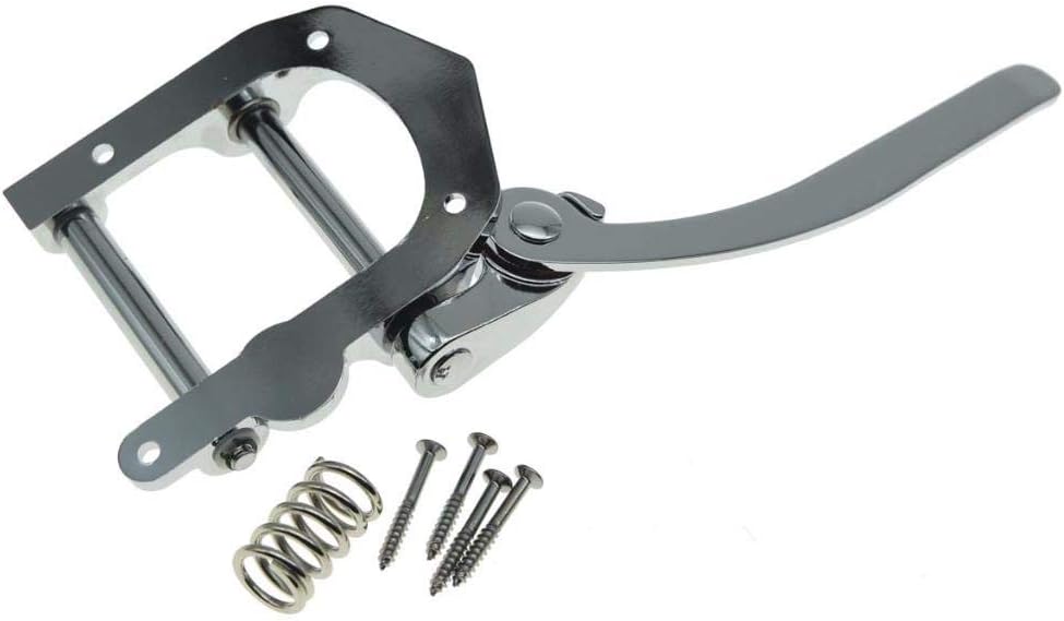 Dopro Guitar Vibrato Tailpiece Tremolo Bridge Flat Top Body Tremolo Vibrato Bridge Fits for Electric Guitars Chrome