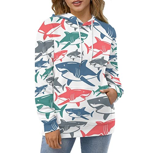 Hoodie Requin Coloré UMENG Pull Unisexe pour Affronter le Froid avec Style - 5