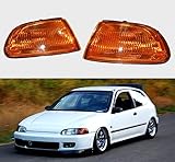 Amber JDM Style Turn Signal Corner Lamp Lights Compatible with 1992-1995 Honda Civic 2/3 Door EG