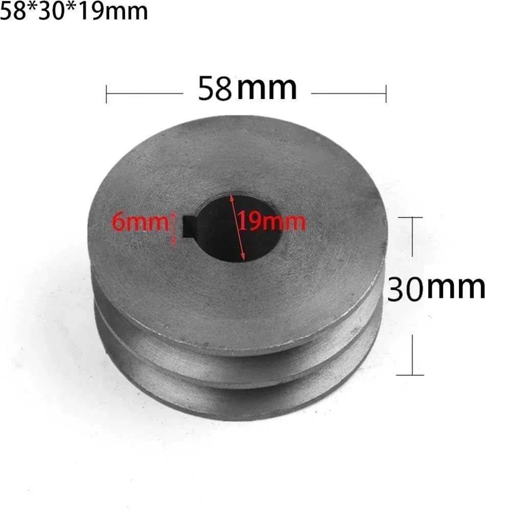 Polea de doble ranura en V de 19-28 mm de diámetro de orificio | Polea de herramienta eléctrica de hierro fundido for accesorios de correa de distribución(58x30x19mm)