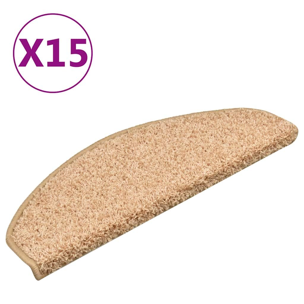 Lot de 15 tapis d'escalier, 65 x 21 x 4 cm, or