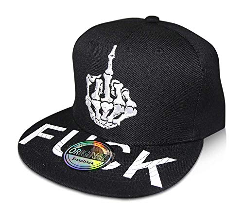 Casquette snapback FUCK SKULL avec broderie relief visière rigide