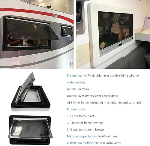 External Push Caravan Window with Integrated Roller Blind & Fly Screen - Ventilation Window for Camper & Motorhome, Perfect for Travel & Outdoor Adventures