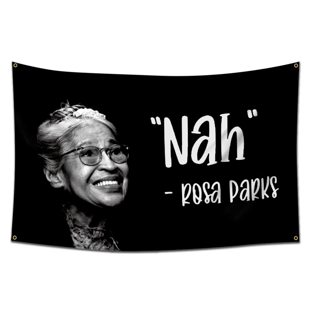 Eksent Rosa Parks Nah Flag Tapestry (3x5ft,Heavy Duty, Durable 150D Polyester) Brass Grommets For College Dorm Man Cave