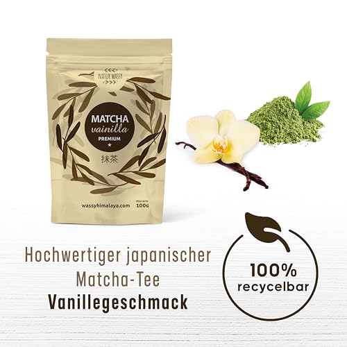 Matcha-Tee VANILLE, PREMIUM-Qualität, Pulver. 100% natürlich. 100 g Matcha-Grüntee mit Vanillegeschmack, stark entgiftend und antioxidativ. 100 Portionen (100 g, Vanille) (100g, Vanille)