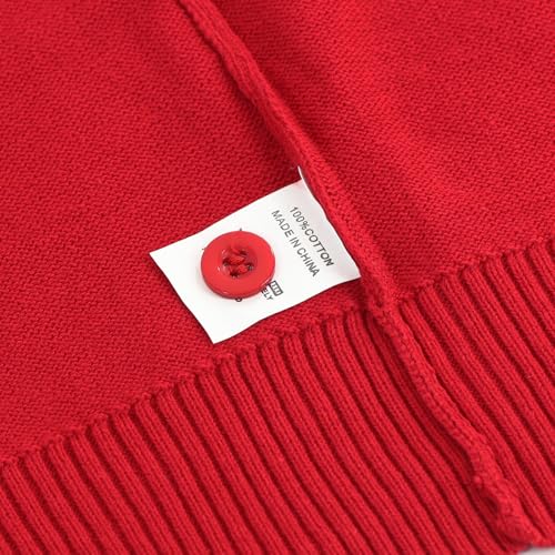 Image of Unisex Boys Girls Cardigans Sweater V-Neck Long Sleeve School Uniforms Button Knit Tops