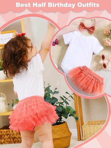 QITUDATEY My First Halloween Baby Girl Outfits, Newborn Turkey Romper Tutu Skirt Dress, Headband Cute Thanksgiving Clothes3