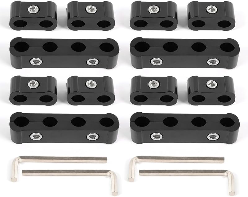 Kit de Separadores de Cabos de Vela muge racing para Cabos de 8 mm, 9 mm e 10 mm – 12 Separadores + 4 Chaves Allen