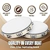 Flexzion Wood Handheld Tambourine for Adults 10-Inch Double Row 8-Pair Jingles (Wood) - Percussion Round Tamborines Musical Instrument with Metal Zills #2