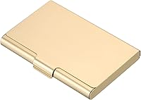 Vista 1 de Patikil Titular de la tarjeta de visita, caja de la tarjeta de metal de aluminio, titular profesional de la tarjeta de bolsillo para el nombre y Oro