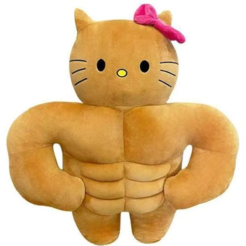 筋肉キティ ぬいぐるみ 抱き枕 腰当て もこもこ キャラクターぬいぐるみ 人形 玩具 おもちゃ 可愛い 抱きまくら お誕生日 プレゼント(30cm)