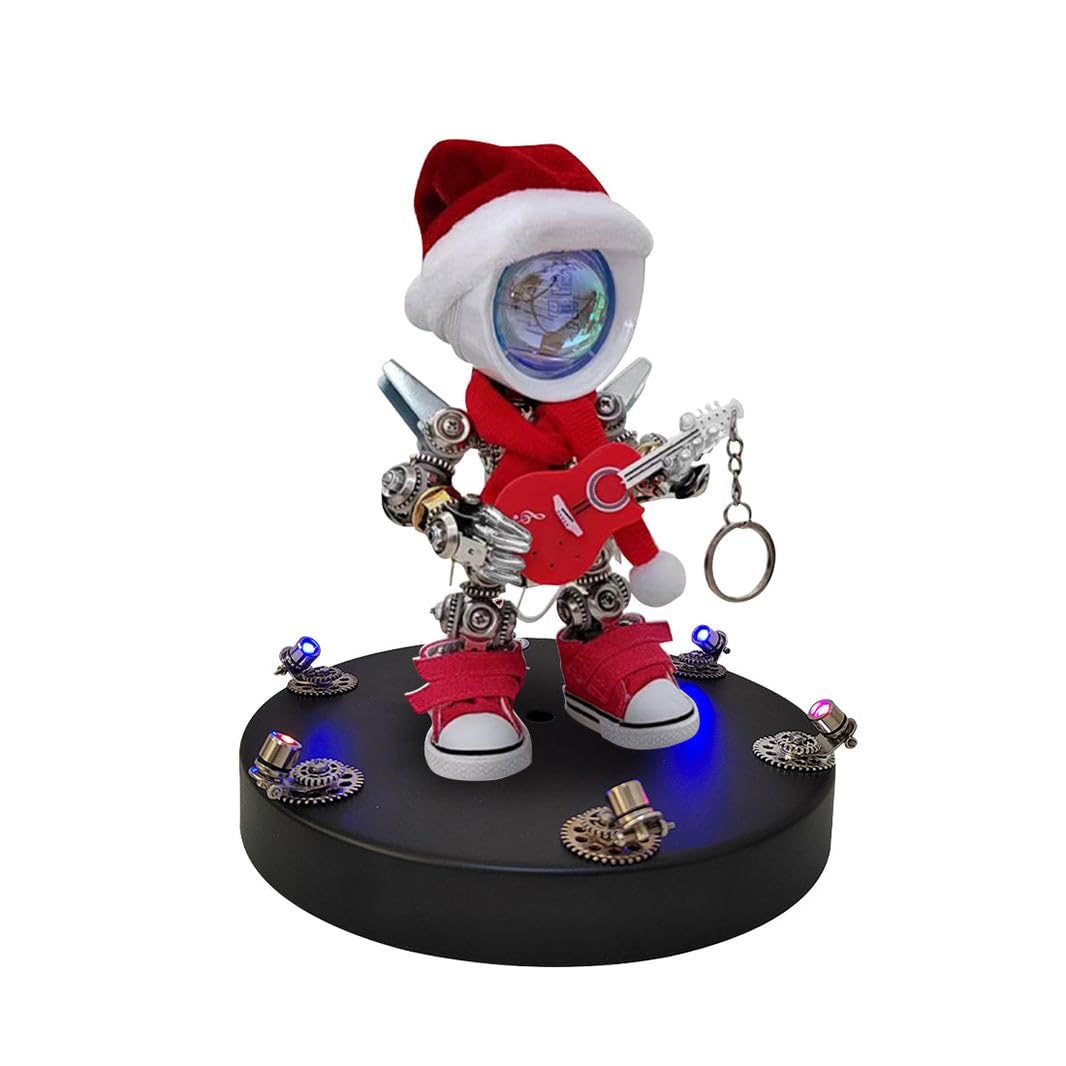 Metalkitor Metalowe puzzle 3D dla dorosłych, zestaw do modelu Santa Mecha Po, ozdoba biurka, steampunk, DIY, łamigłówka montażowa, idealna dekoracja pokoju, 366 szt. (z podstawą)