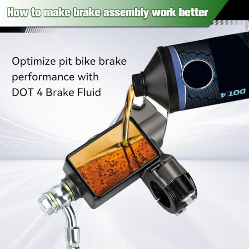 Image of Dirt Bike Front Hydraulic Brake Master Cylinder Caliper Assembly & Rear Brake Kit 12mm Compatible with Apollo SSR 125cc 110cc Tao Tao Coolster X-pro 90cc 70cc 50cc 4 Stroke Pit Bike Parts Gray