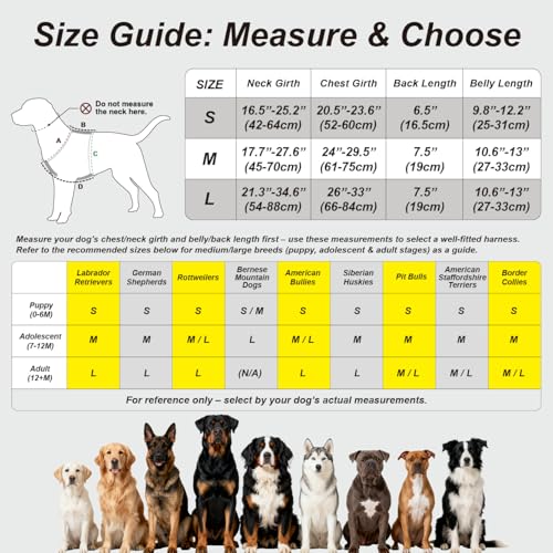 TSPRO Taktisches No-Pull Schwerlast-Hundegeschirr mit Griff & Schnellöffnungsverschluss, Stabil Adjustierbar für Mittelgroße bis Große Hunde zum Wandern und Laufen (Rot M)