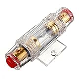 TOOGOO Soporte de fusibles Estereo de 8 galgas AGU del Coche y Cable de Fusibles de Audio de 60 amperios