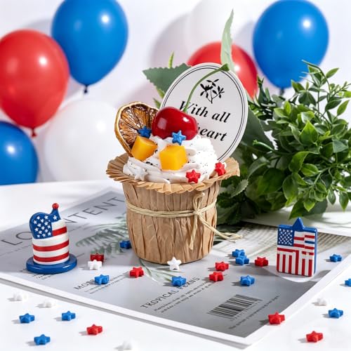 Image of Red White and Blue Sprinkles, 11.3oz Edible Patriotic 4th of July Sprinkles | 4 Jars Set for Baking Cakes Cupcakes Cookies Ice Cream