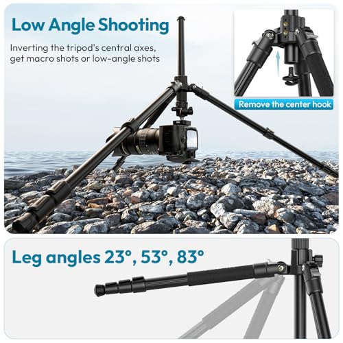 Image of ULANZI TT53 Camera Tripod, 70.8 inch Travel Tripod for DSLR /Phone, Heavy Duty Fold Portable Stand with 360 Ball Head UKA Quick Release Plate, Lightweight Compact for Photography Vlogging Video Shooting