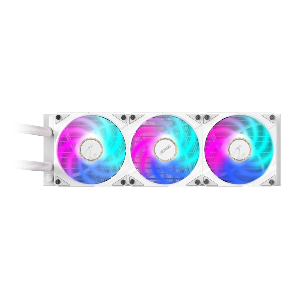 GIGABYTE AORUS WATERFORCE X II 360 Ice Refroidisseur Liquide pour processeur AIO - 3X Ventilateurs ARGB de 120 mm, écran LCD en Couleur, Daisy-Chain, Compatible avec Intel LGA 1851 et AMD AM5