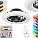LED Deckenventilator Piraeus, Deckenlampe mit Ventilator aus Metall/Kunststoff mit Sternenhimmel-Optik, RGB Farbwechsler, dimmbar, Fernbedienung/Timer/Nachtlicht, 30 Watt, 2200 Lumen, 3000-6500 Kelvin