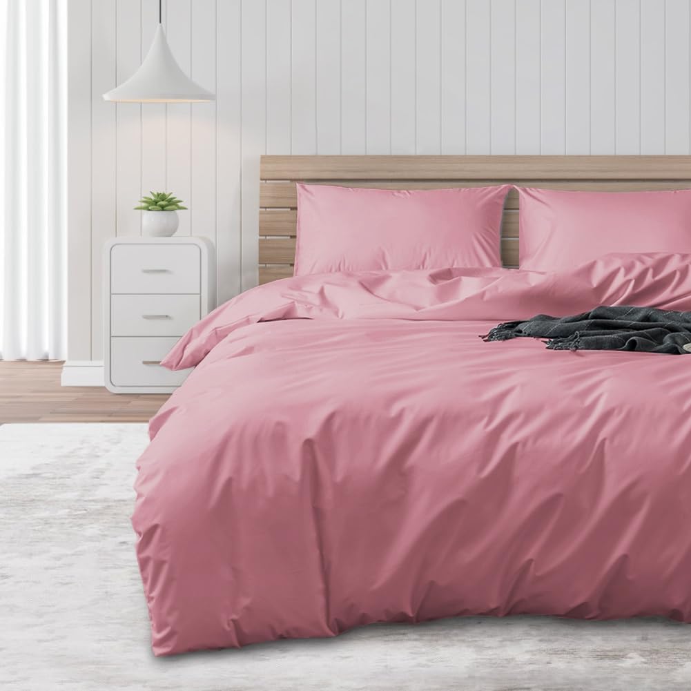 DUJUIKE Waterproof Duvet Cover, Duvet Protector, 100% Waterproof, Anti-Incontinence, Suitable for Pets, Cats and Dogs, Children, Elderly, Double Zipper (Pink, 220 x 260 cm)