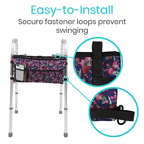 Vive Walker Bag - Accessories Wheelchair Basket Pouch (Water Resistant) - Seniors Caddy Accessory Attachment For Folding, Rolling Walkers - Carry Storage Carrier Tote - Lightweight, Universal Size #TOP3