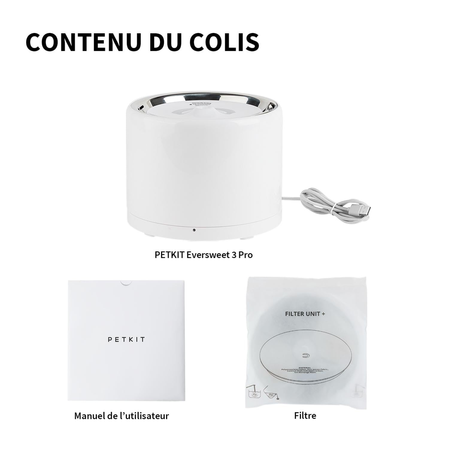 PETKIT Fontaine a Eau Chat sans Fil, Distributeur d'eau Intelligent Automatique pour Chats et Chiens, Réservoir Intérieur en Acier Inoxydable, Pas Facile à Elever des Bactéries
