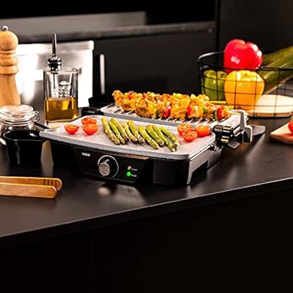Cecotec Rock'nGrill 1500 Stone Ceramic Mix&Grill, 1500 W, Grill, Bügeleisen und Sandwicher, Keramikbeschichtung, Gemischte Oberfläche, Öffnung 180 Grad, Fettauffangbox – Bild 5