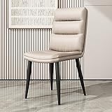 brown leather metal chair High Quality Material Seat: Faux Leather dining chair with exquisite stitches and upgraded thickened leather that will not crack, super waterproof and easy to clean. Faux leather side chair is filled with high-density sponge, comfortable and durable.