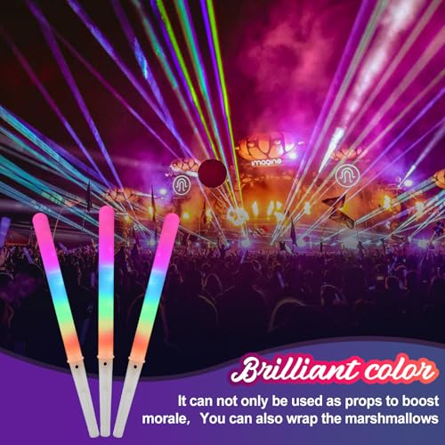 Image of 20 Pieces Cotton Candy Cones with LED Multi Mode Cotton Candy Sticks Reusable Flashing Glow Sticks for Christmas Party Amusement Park Birthday Party Supplies (20 PCS)