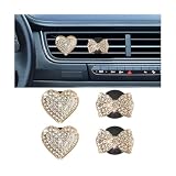 Sandfren Bling Car Air Vent Clip, 2PCS Crystal Rhinestone Diamond Automotive Heart...