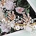 AOPRIE Pearl Flower Headband for Women Girls Wedding Wreath Floral Garland Halloween Party Event Supllies Favors Gold White, 1 Pack