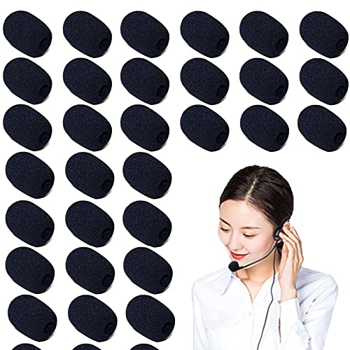 Qazuwa 30 PCS Espuma Microfono Pequeño Pequeña Cubiertas Micrófono Cubierta Espuma Para Micrófono Cubiertas de Micrófono Pantallas Antiviento Micrófono Para Aula,Sala Conferencias,Actuación Escénica Cover