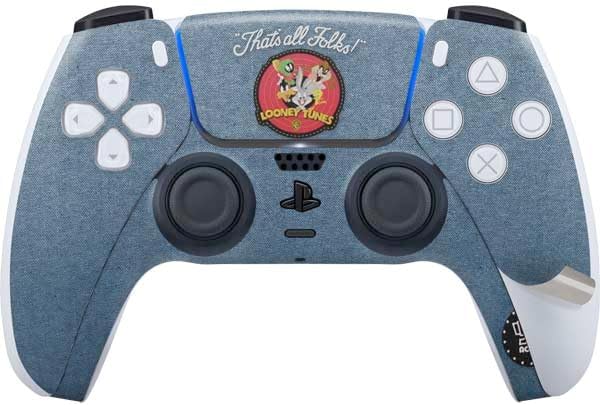 Skinit Decal Gaming Skin Compatible with PS5 Pro Bundle - Officially Licensed Looney Tunes Thats All Folks Patch Design