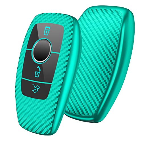 OATSBASF Coque de Protection pour clé de Voiture Mercedes Benz, Accessoire Couvre Clé de Protection pour Mercedes Benz Classe E 2017 S 2018 (Vert-Bande)