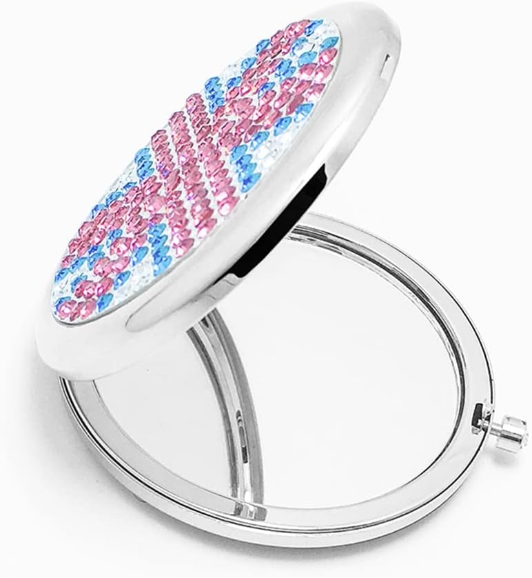 Silver Portable Makeup Folding Sided Small for Girlfriends Gift image 3