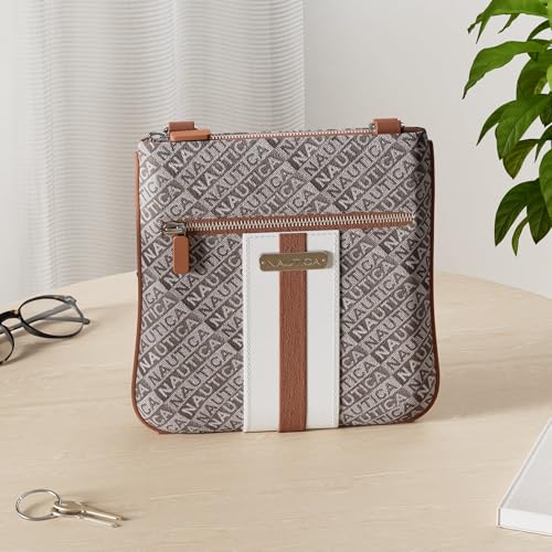 Image of Nautica Lakeside Signature Jaquard North South Crossbody Bag