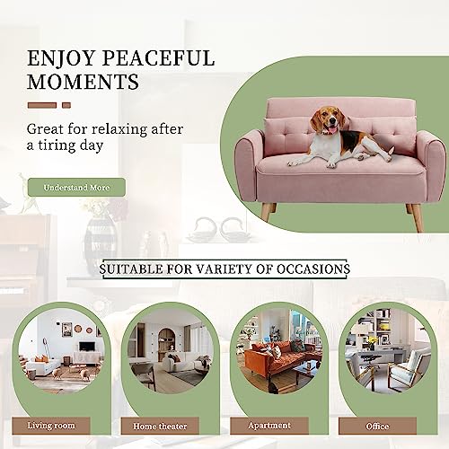 Vongrasig 47" Pink Loveseat - Image 6