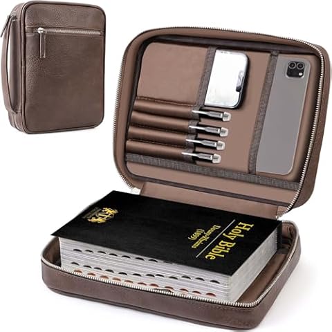 GLORIEROO Bible Cover - Bible Case with Durable Handle, Carrying Book Case Church Bag Bible, Protective with Zippered Pocket, Ideal for Church and Prayer Meetings, Christian Gift Cover