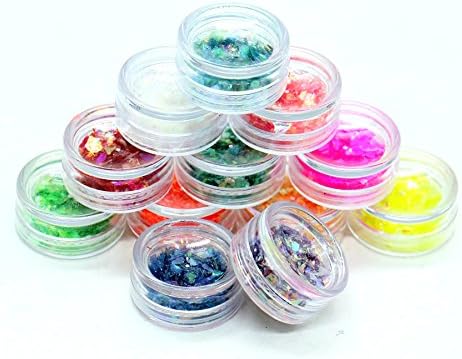 IDS Nail Shell Paper Broken Glass Nails Shell Effect Foil Art Trend Shattered Ice Mylar Paper Nail Art Decoration Tools, 2 Pcs