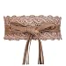 Womens Faux Leather Wrap Around Obi Style Waist Band Belt (Khaki Lace)